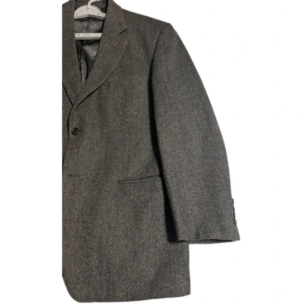 Cricketeer Men's‎ 42R Brown Wool Herringbone Tweed Blazer Sport Coat Jacket